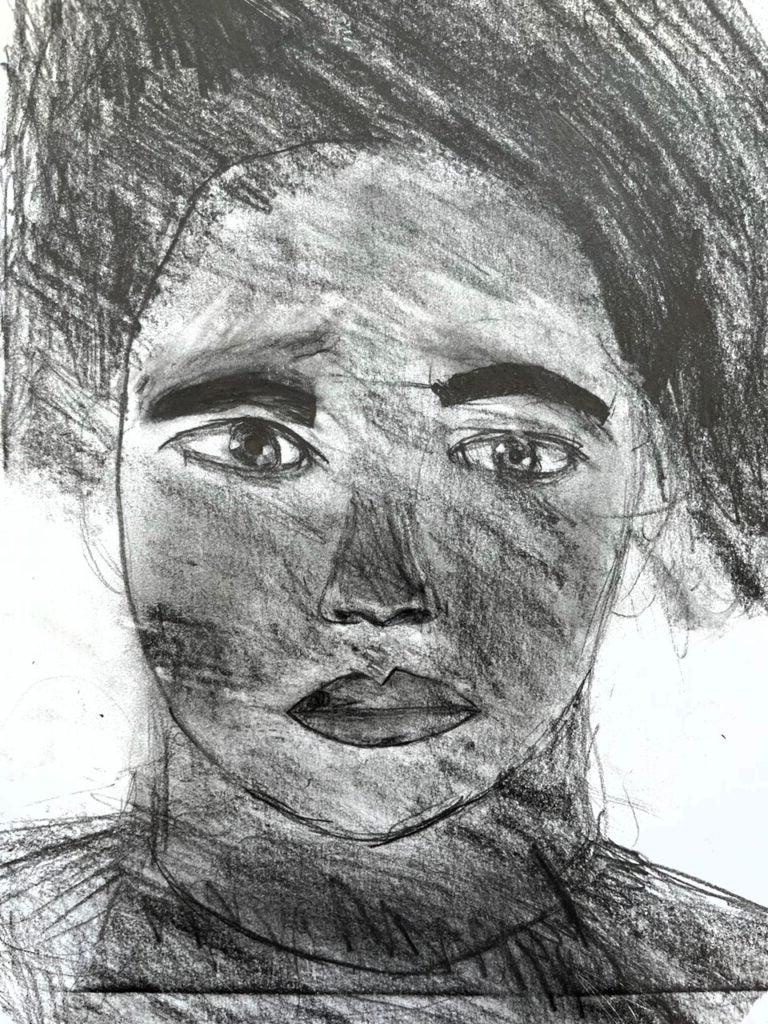 Imraan Ahmed, 8th Grade, "Peaceful Reflection", Drawing